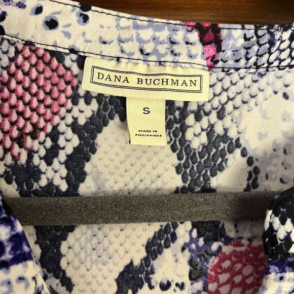 Snakeskin Pattern Peplum Button Down Blouse - Picture 3 of 6